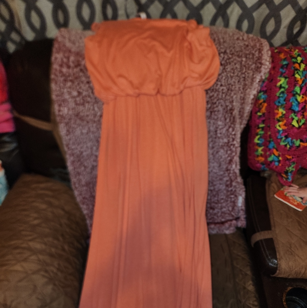 Coral maxi dress